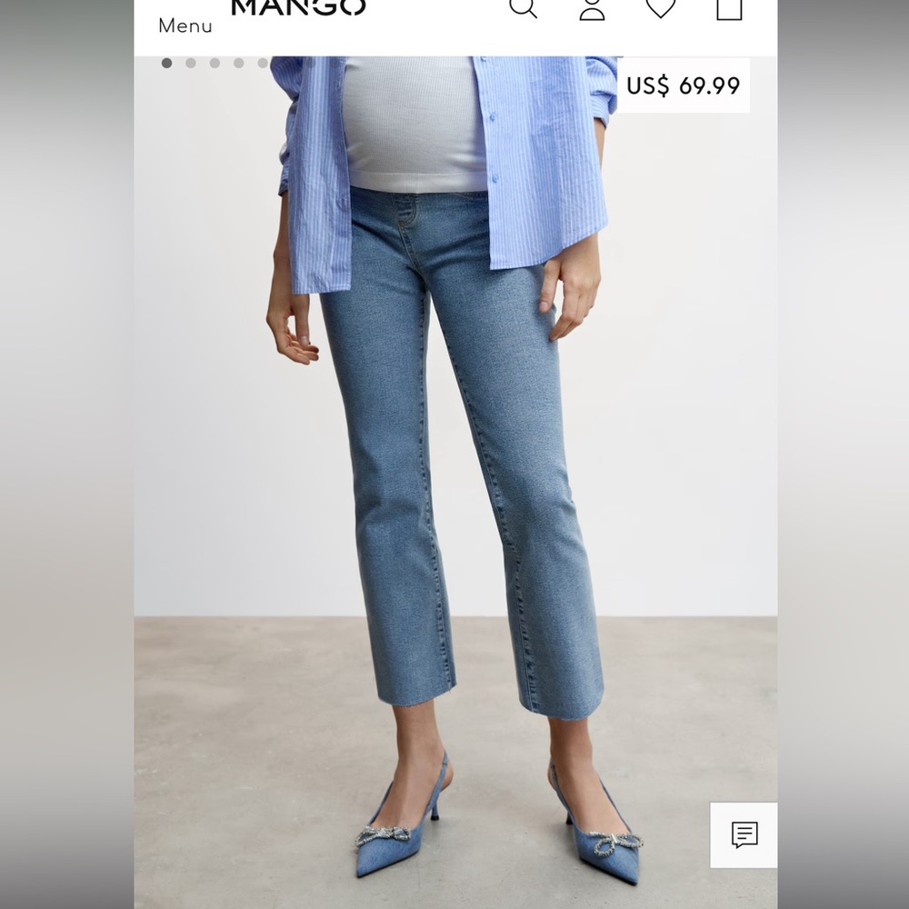 Mango maternity flared cropped jeans
